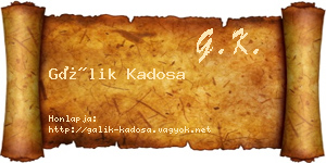 Gálik Kadosa névjegykártya